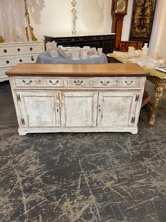 19th Century Country English Painted Oak Buffet