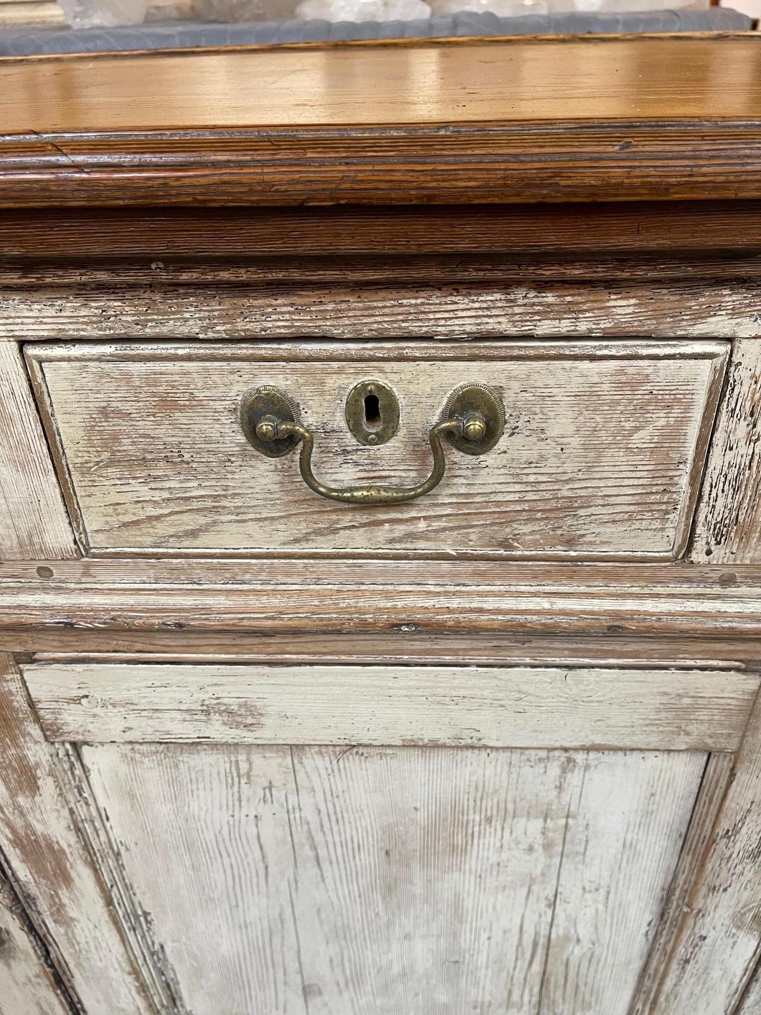 Lovely early 19th century country English painted oak buffet. Beautiful patina on this piece and tons of storage as well. Great for the farm house look!