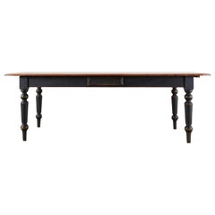 19th Century Country English Painted Pine Farmhouse Dining Table