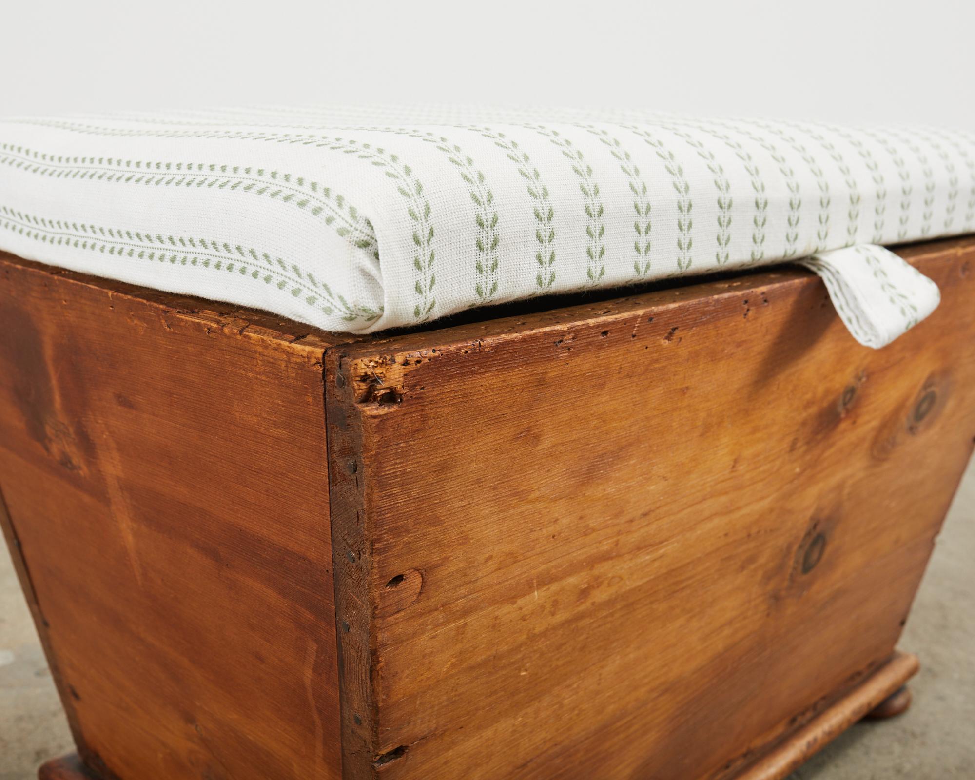 19th Century Country English Pine Blanket Chest or Trunk For Sale 6