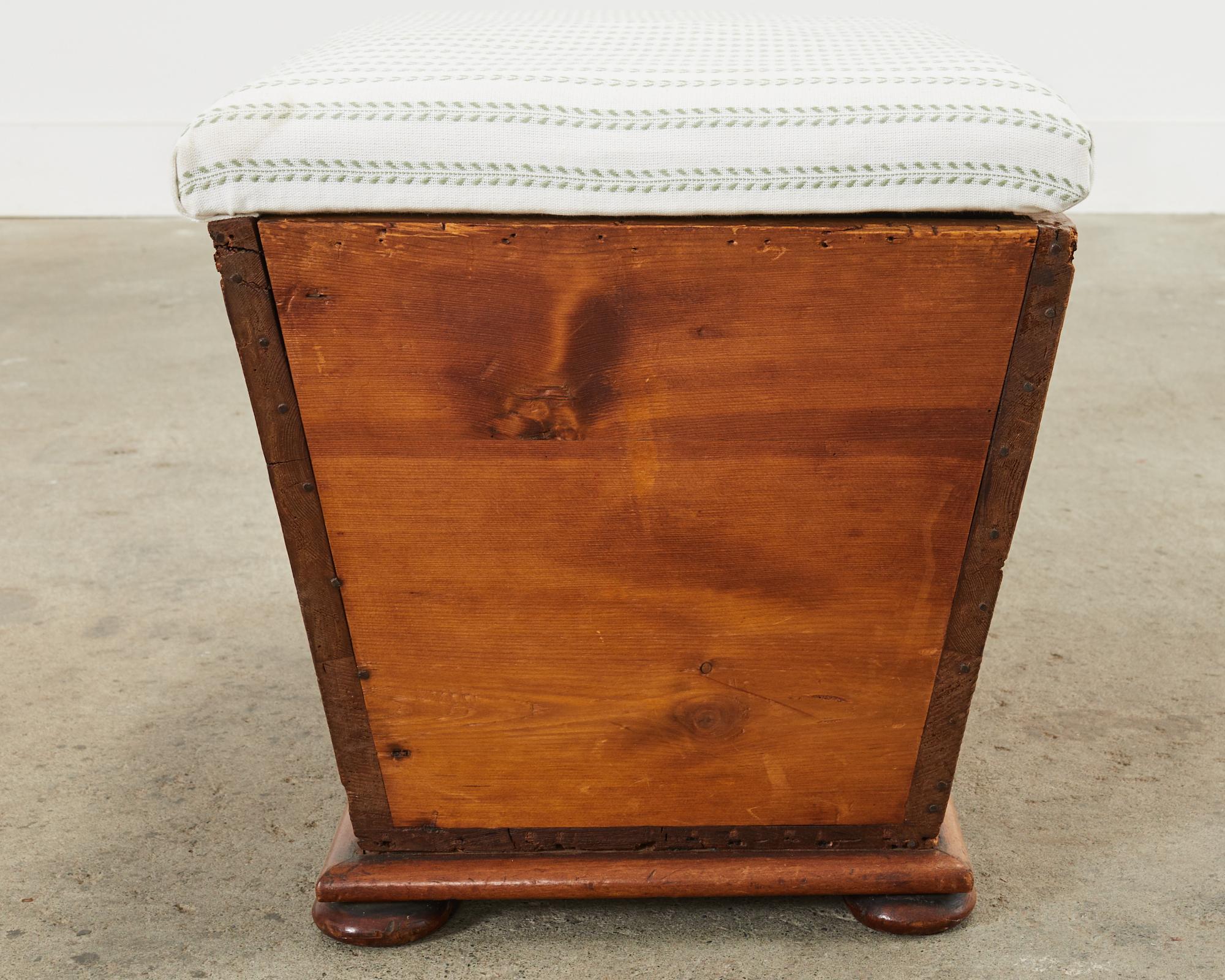 19th Century Country English Pine Blanket Chest or Trunk For Sale 9