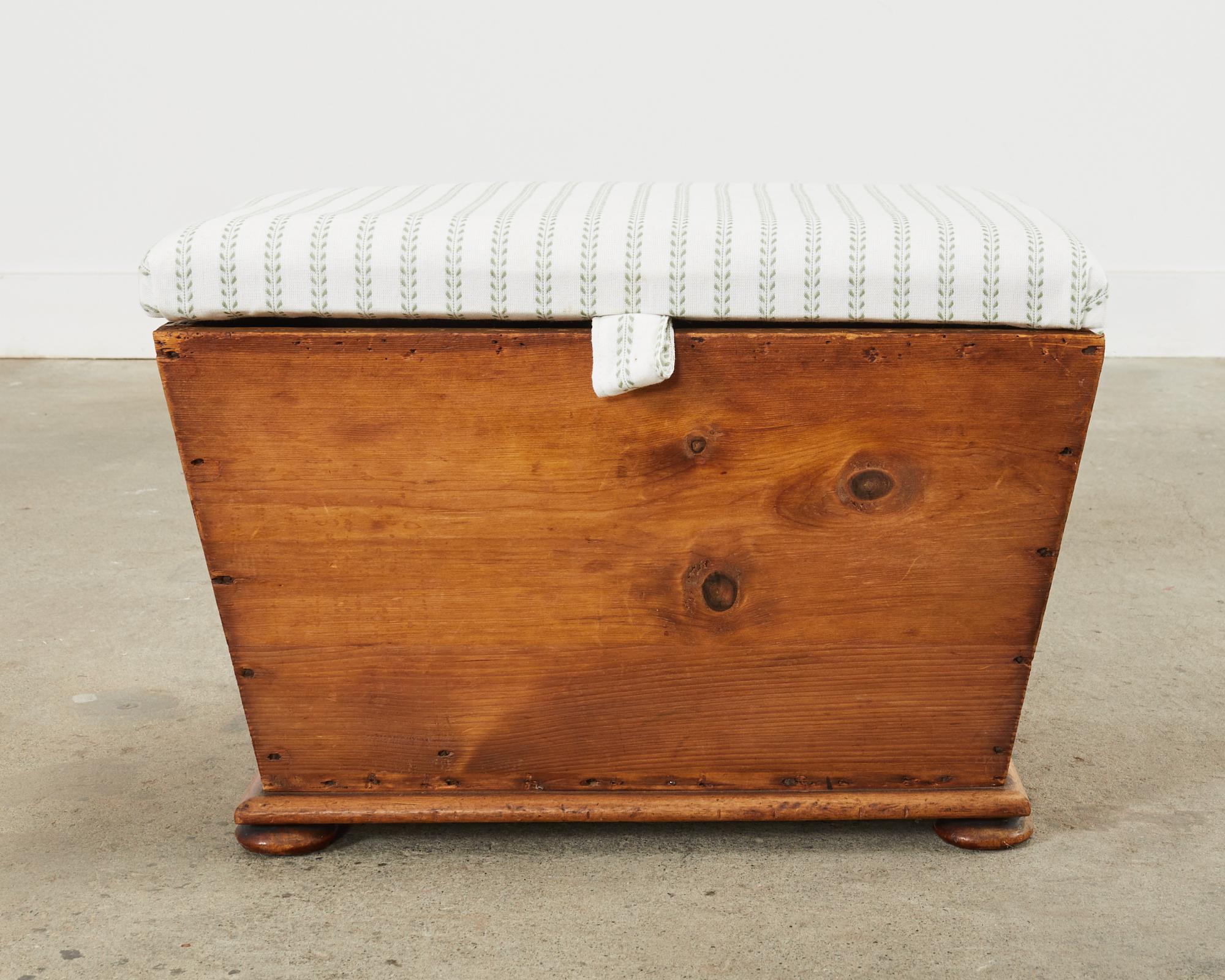 19th Century Country English Pine Blanket Chest or Trunk For Sale 10