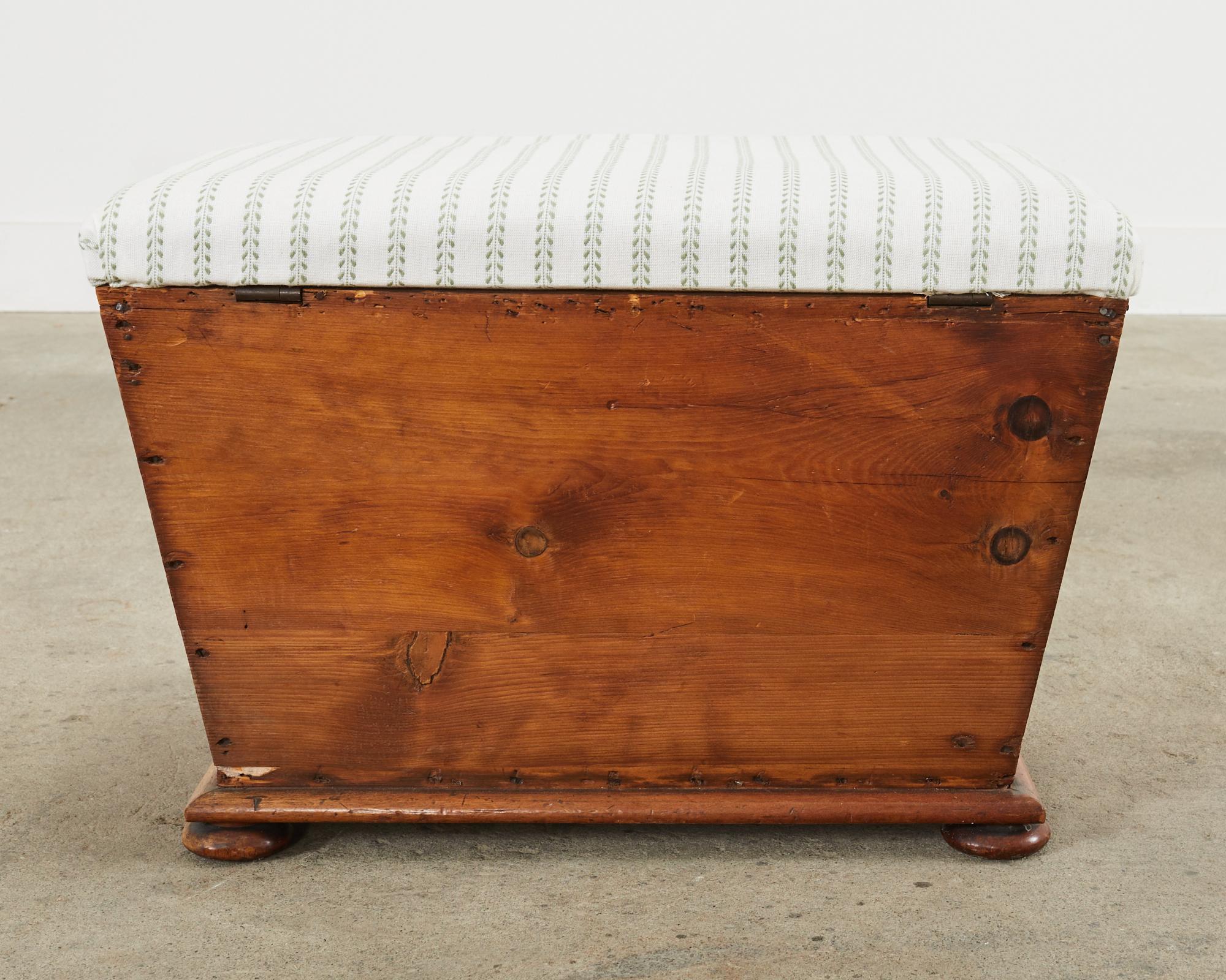 19th Century Country English Pine Blanket Chest or Trunk For Sale 11