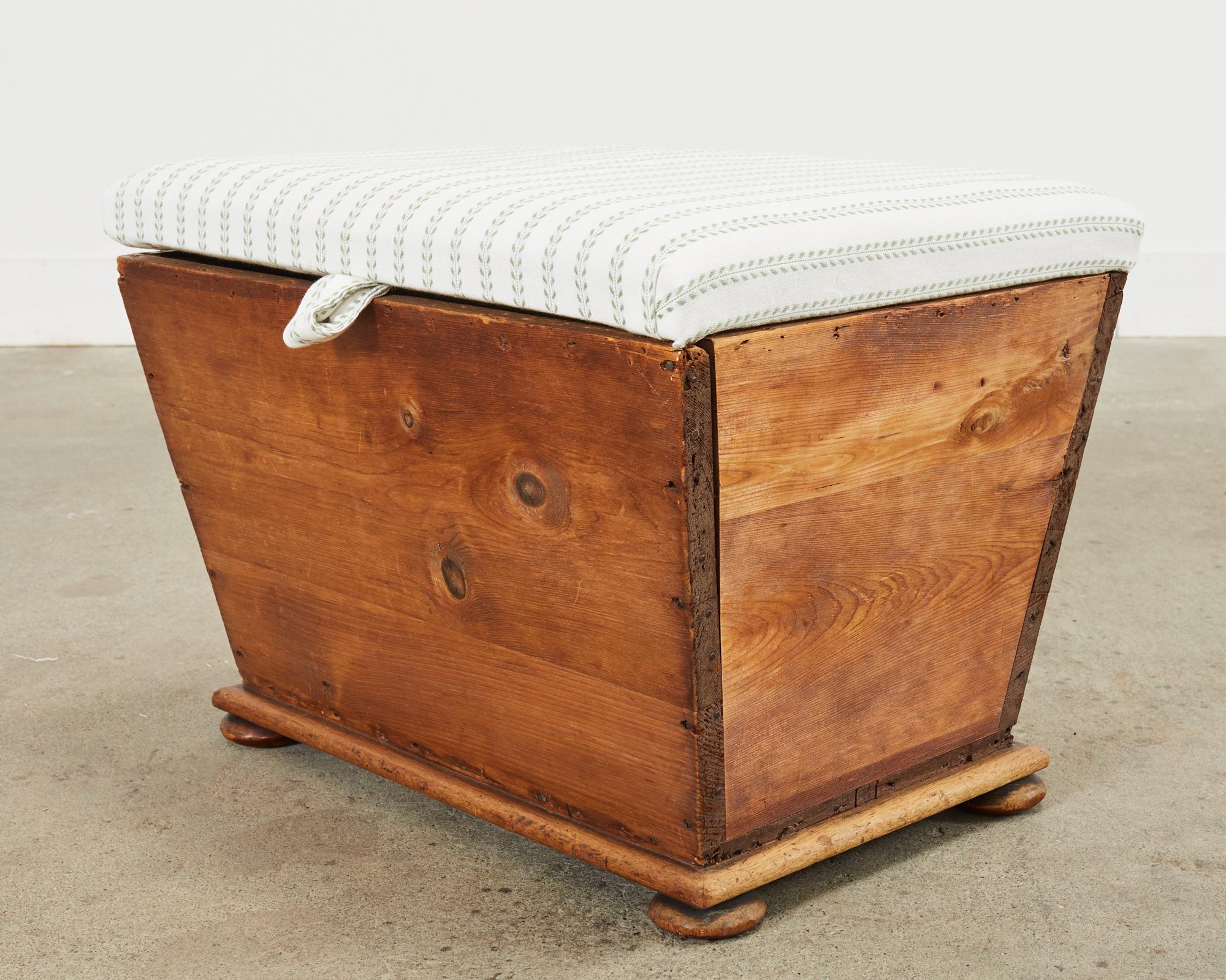 19th Century Country English Pine Blanket Chest or Trunk For Sale 3