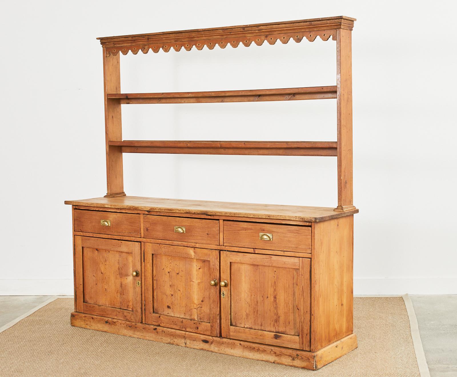 19th Century Country English Pine Dresser with Cupboard  12