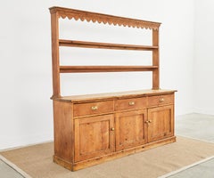 19th Century Country English Pine Dresser with Cupboard