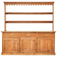 19th Century Country English Pine Dresser with Cupboard
