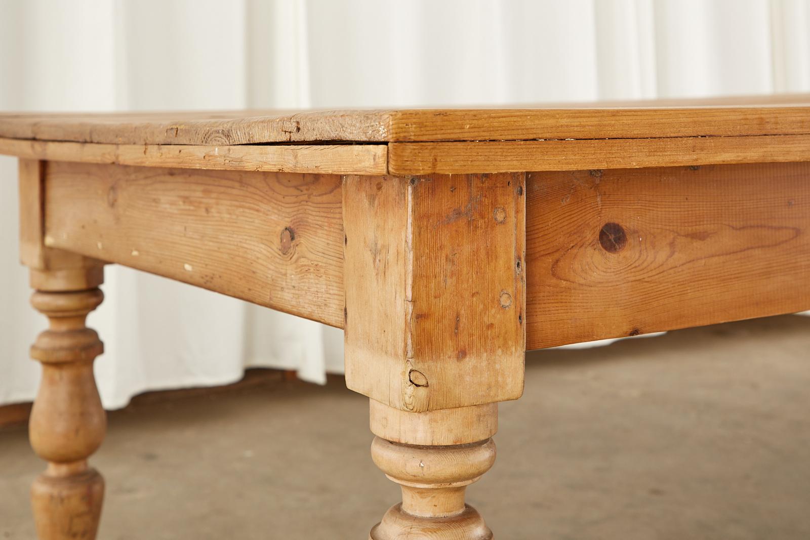 19th Century Country English Pine Farmhouse Dining Table 11