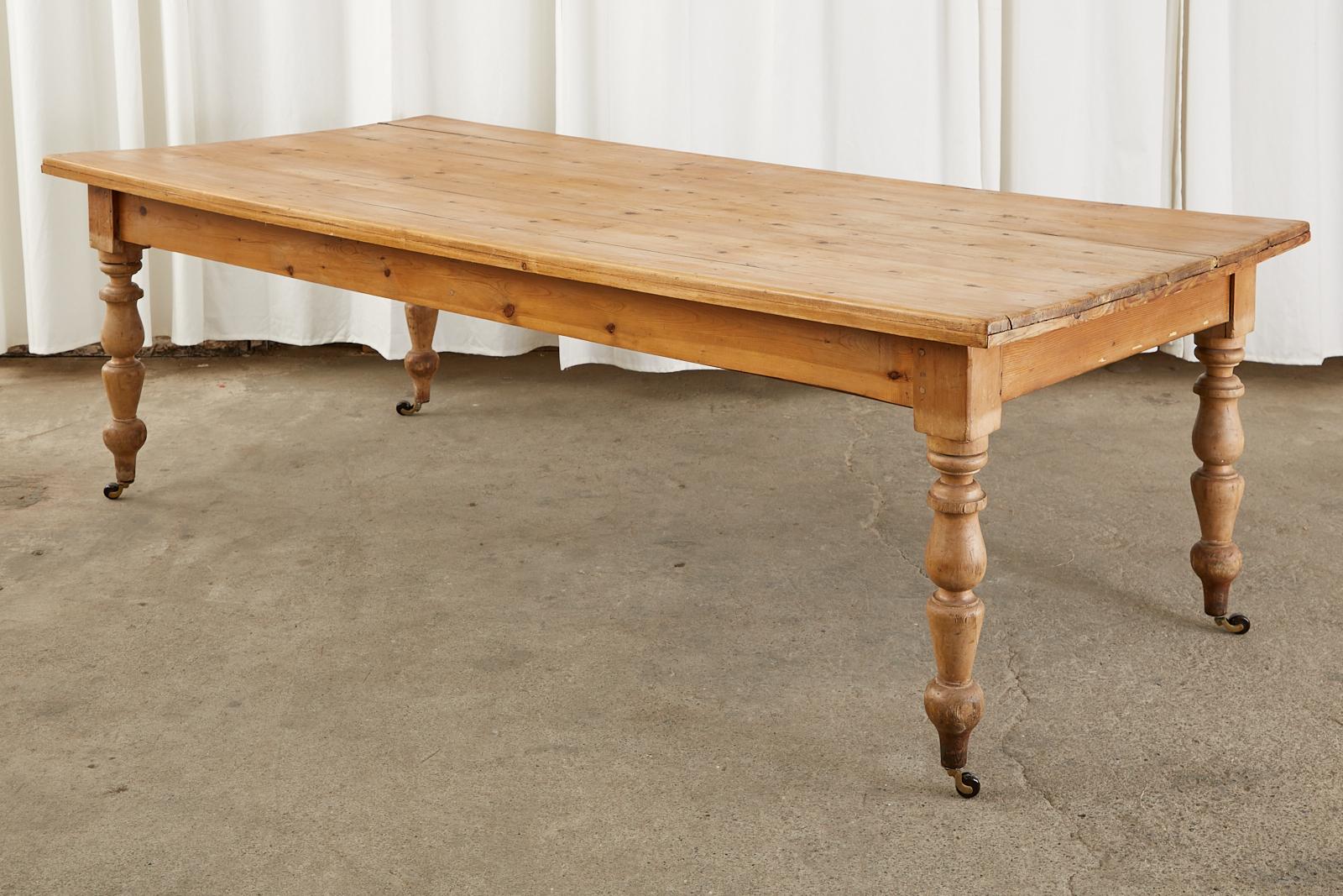 Hand-Crafted 19th Century Country English Pine Farmhouse Dining Table