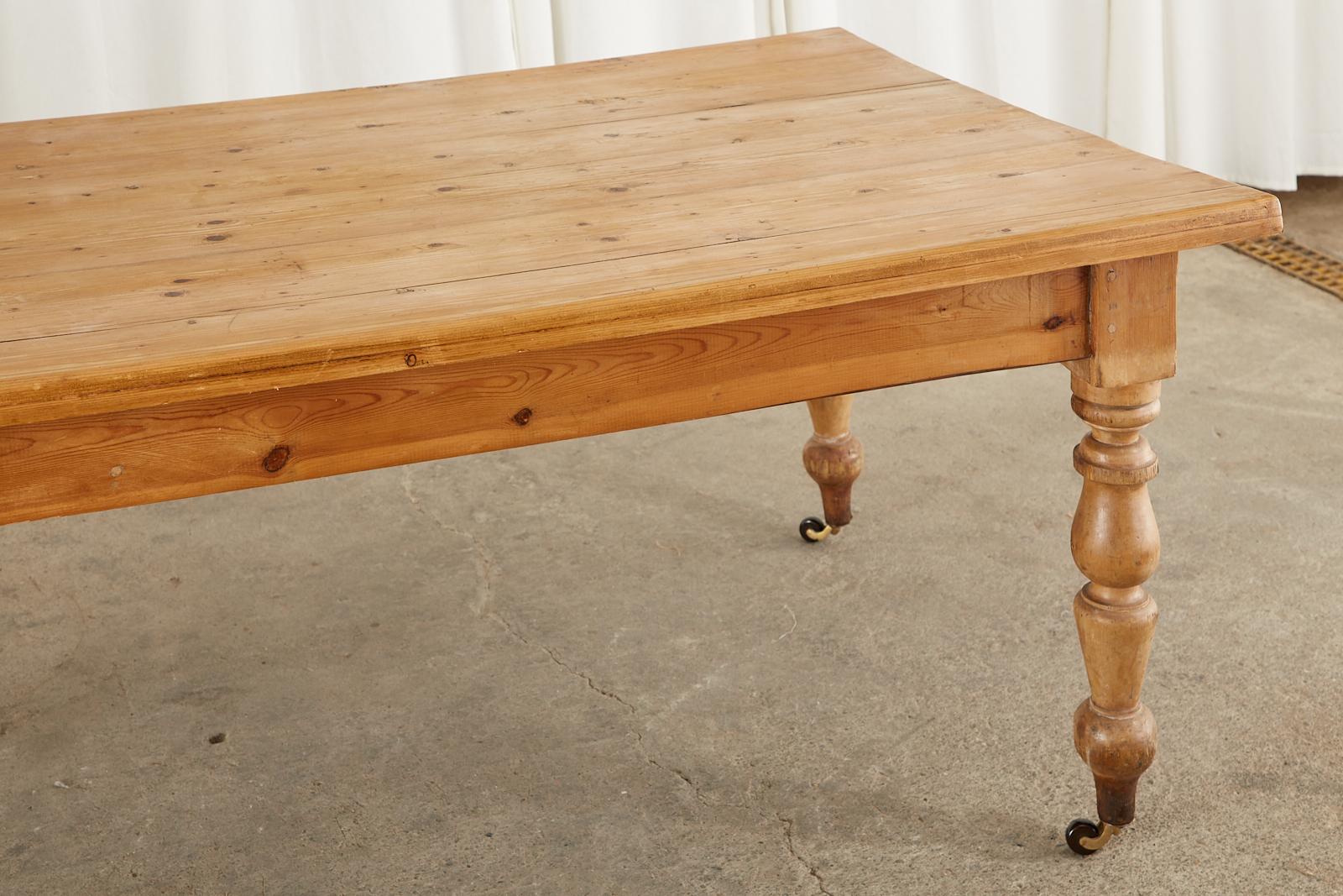 19th Century Country English Pine Farmhouse Dining Table 2