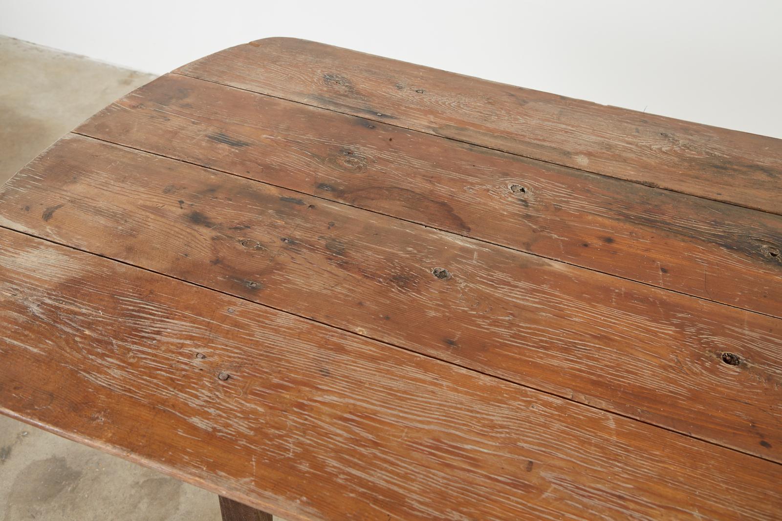 19th Century Country English Pine Farmhouse Harvest Table 5