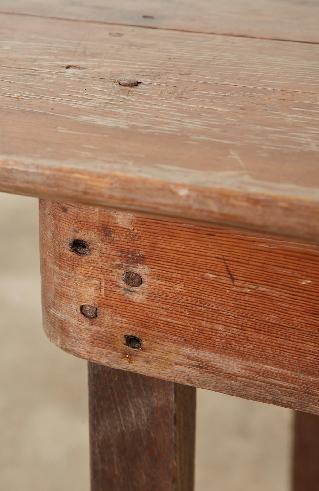 19th Century Country English Pine Farmhouse Harvest Table 8