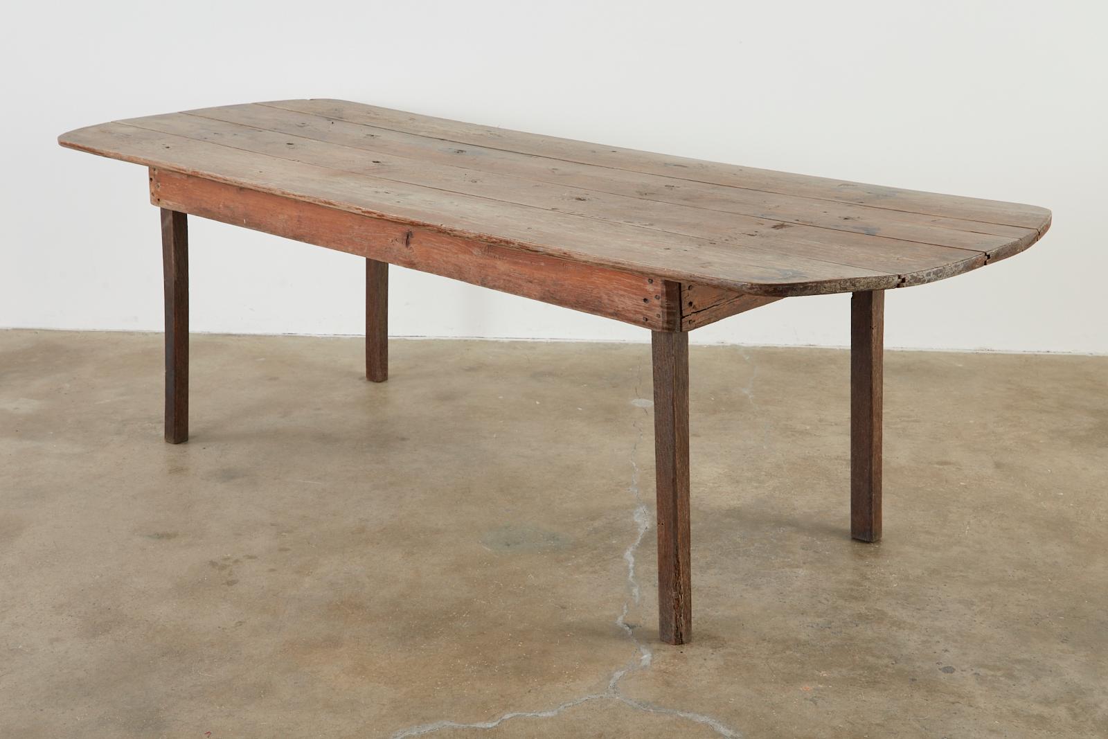 Rustic 19th Century Country English Pine Farmhouse Harvest Table