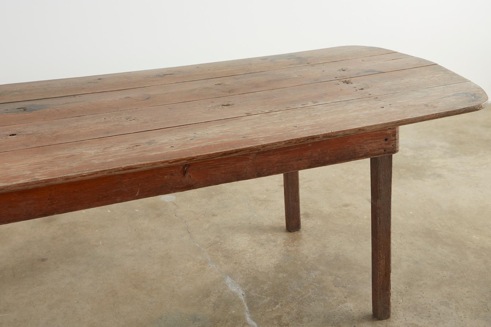 19th Century Country English Pine Farmhouse Harvest Table 2