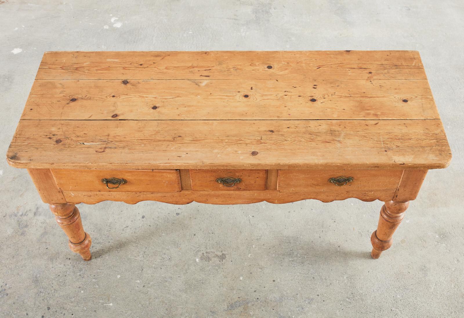antique pine console table