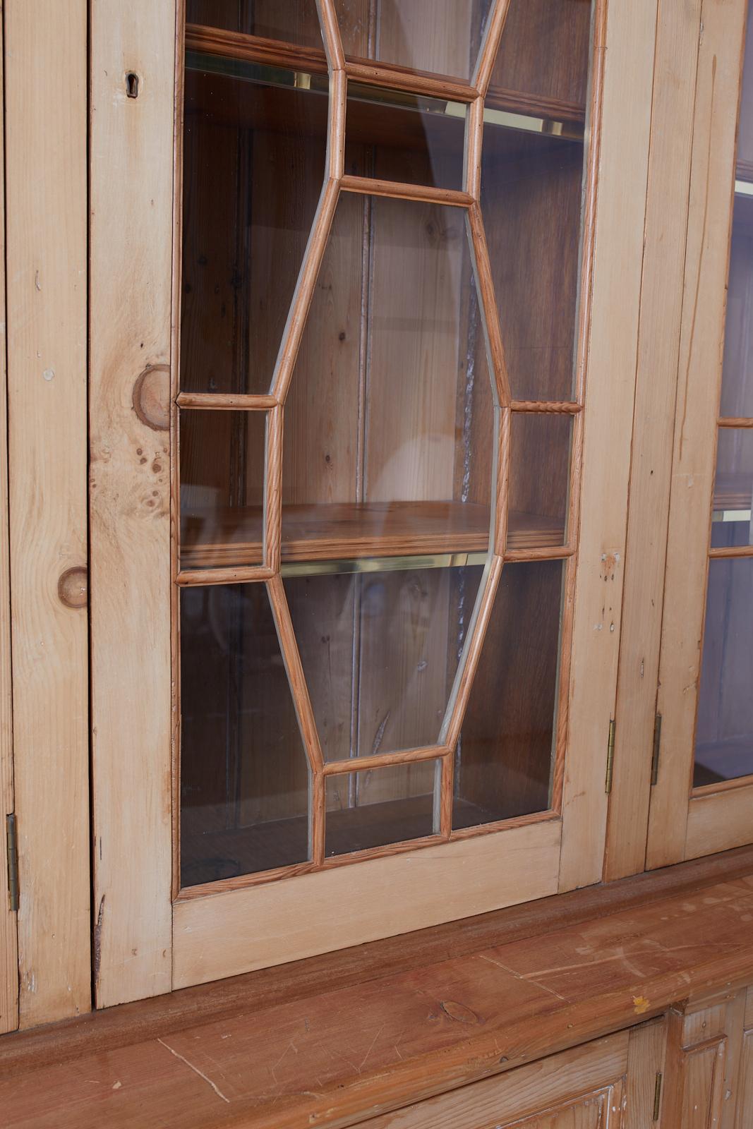 Rustic Country English Pine Library Bookcase Cabinet 