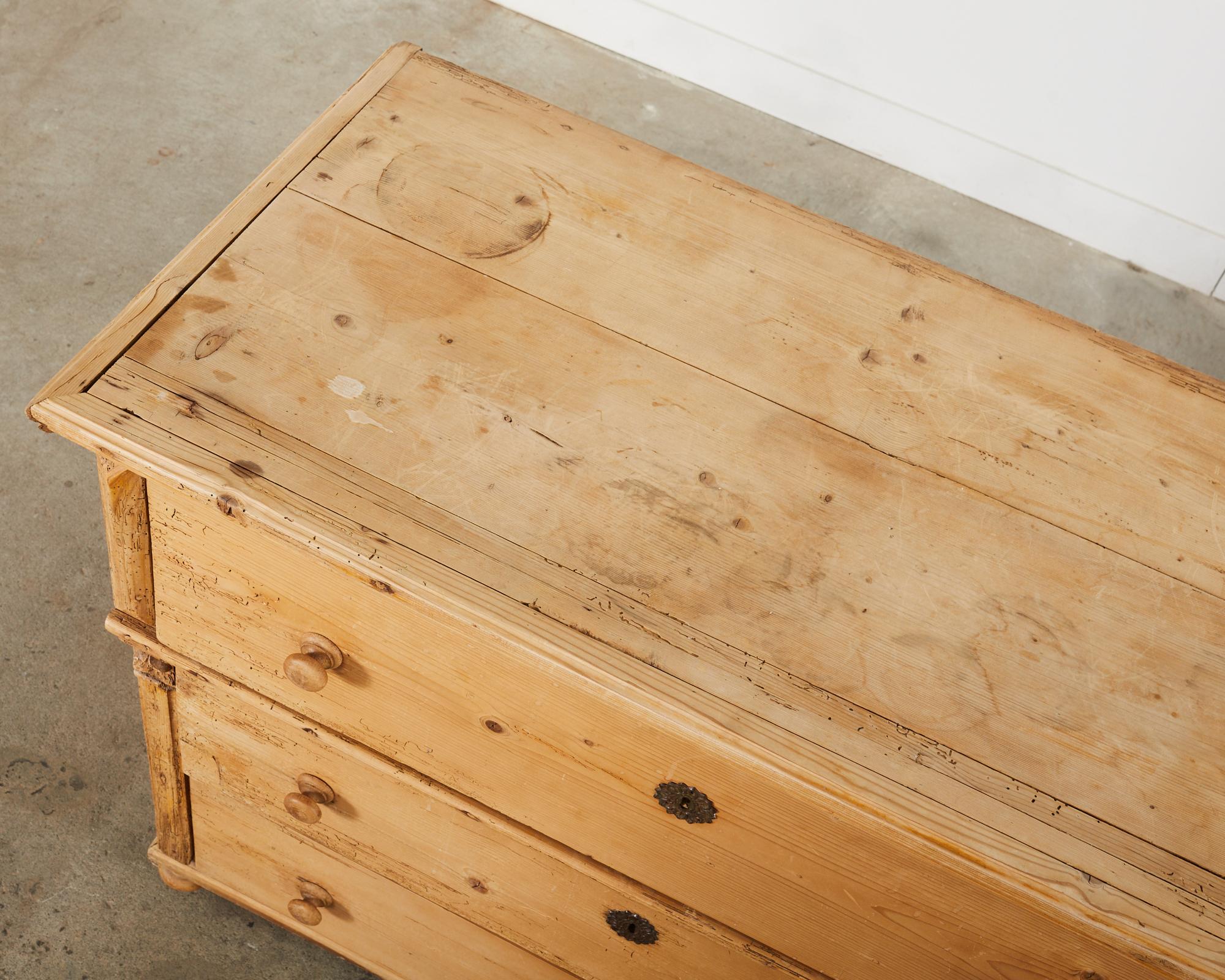 19th Century Country English Provincial Pine Chest of Drawers For Sale 2