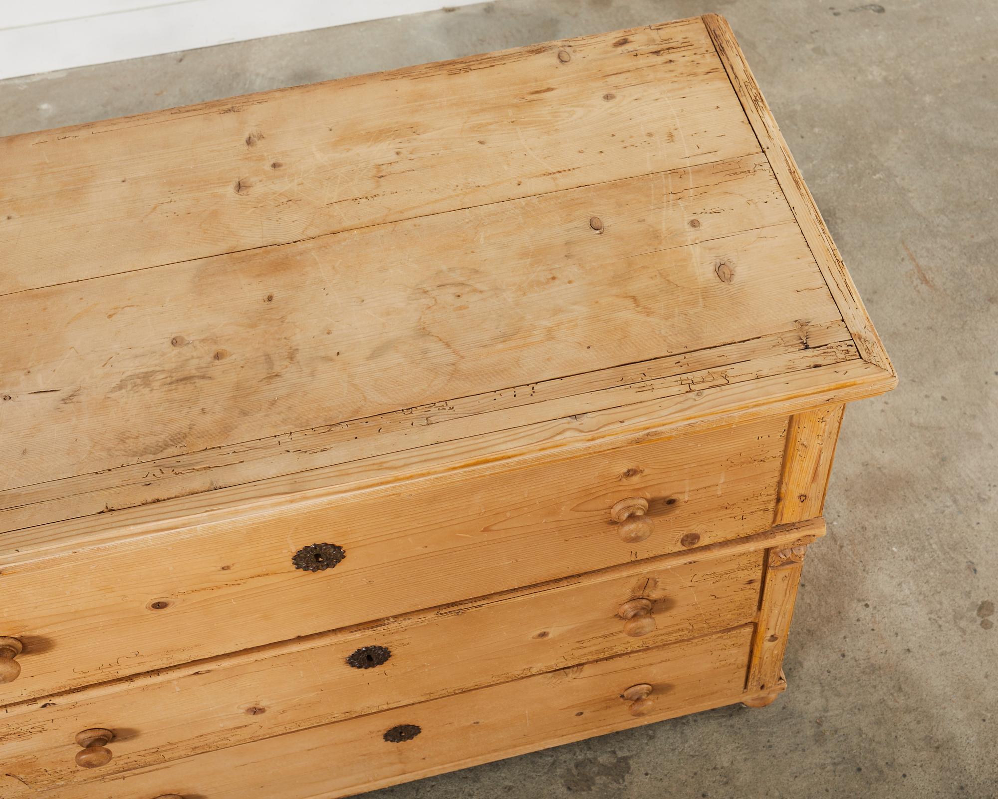 19th Century Country English Provincial Pine Chest of Drawers For Sale 3