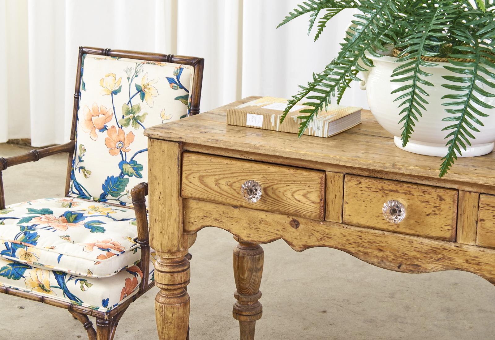 19th Century Country English Provincial Pine Console Table Server 4