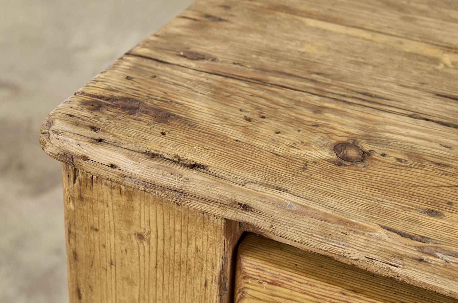 19th Century Country English Provincial Pine Console Table Server 5