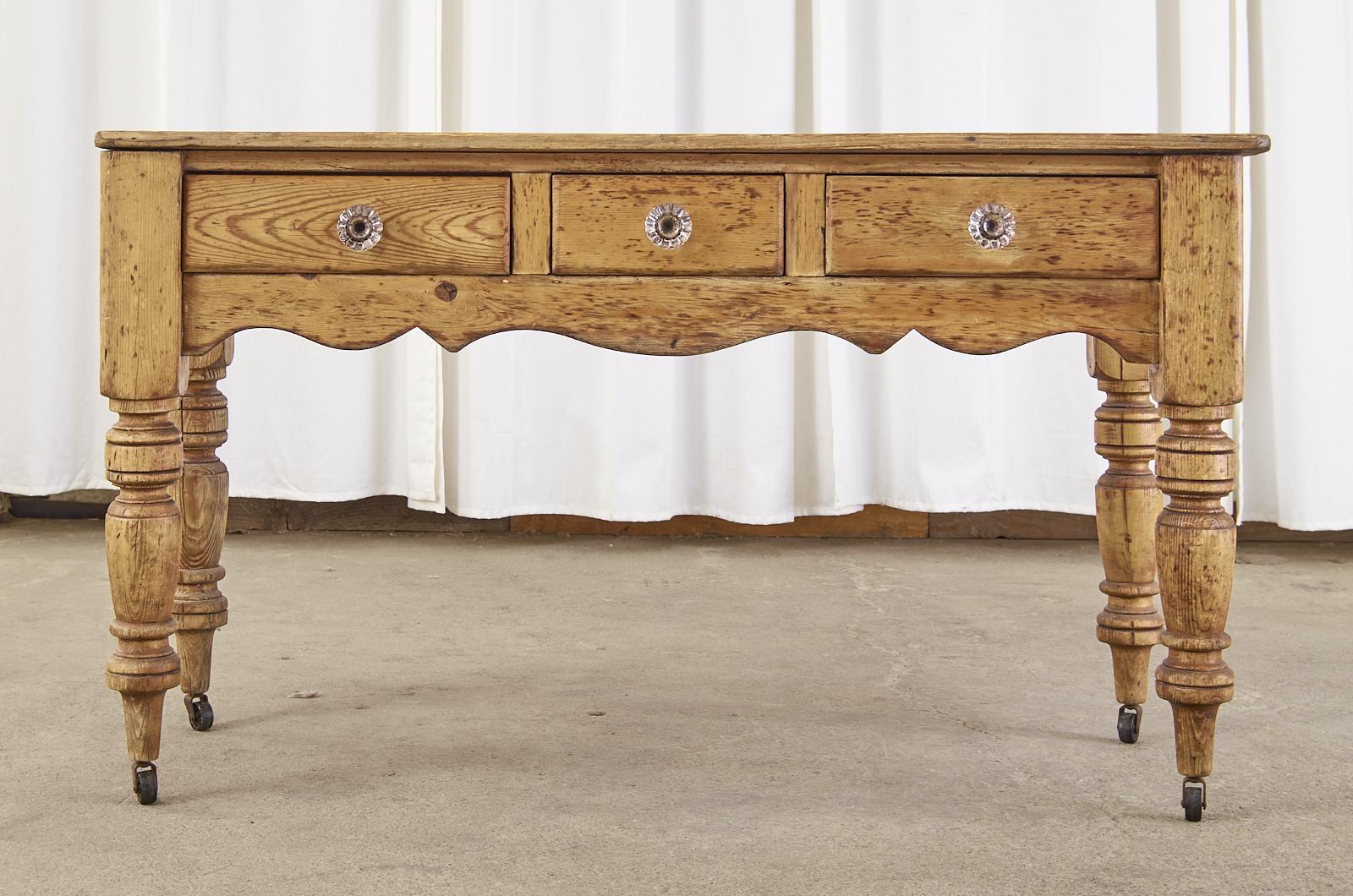 country pine console table