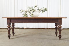 19th Century Country English Provincial Pine Farmhouse Dining Table