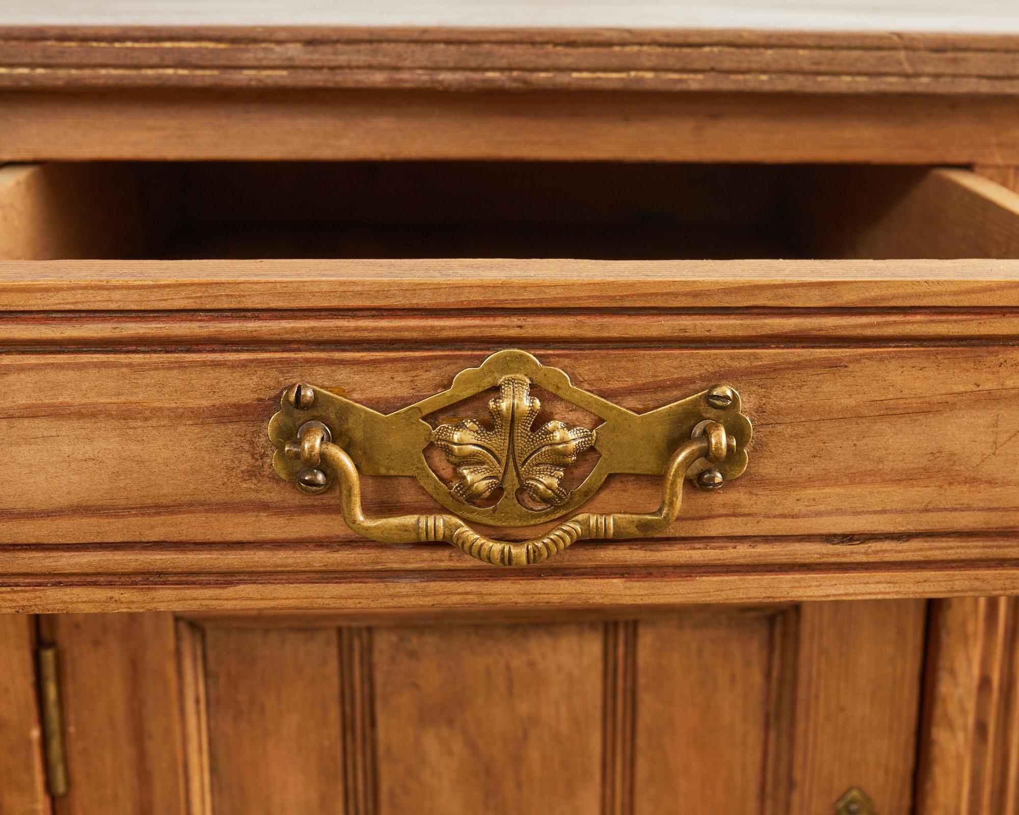 19th Century Country English Provincial Pine Sideboard Server For Sale 11