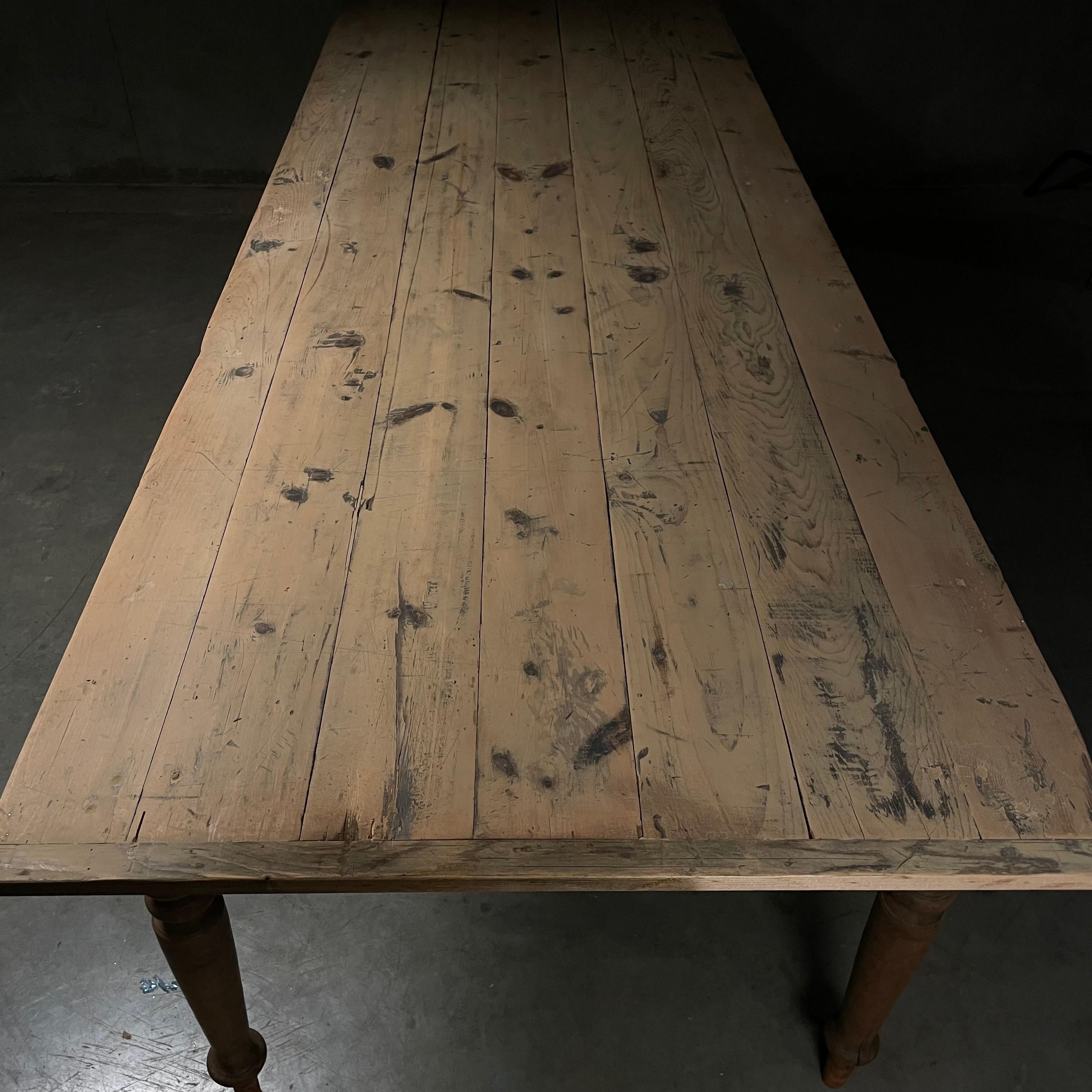 Country 19th century country farm harvest table 10 ft