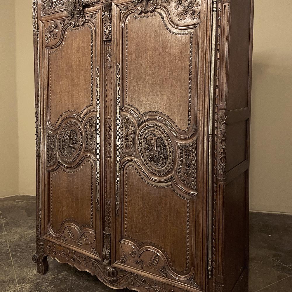 19th Century Country French Armoire Du Marriage from Normandie For Sale 8