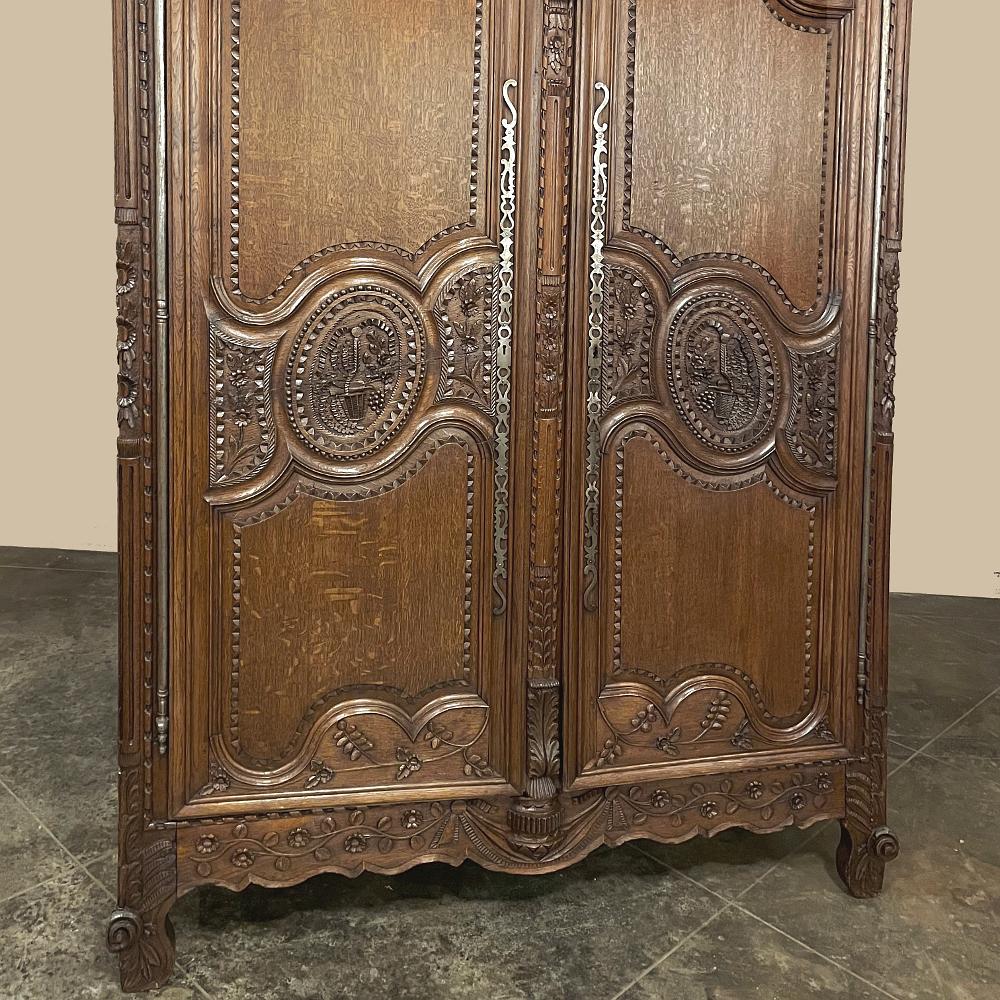 19th Century Country French Armoire Du Marriage from Normandie For Sale 9