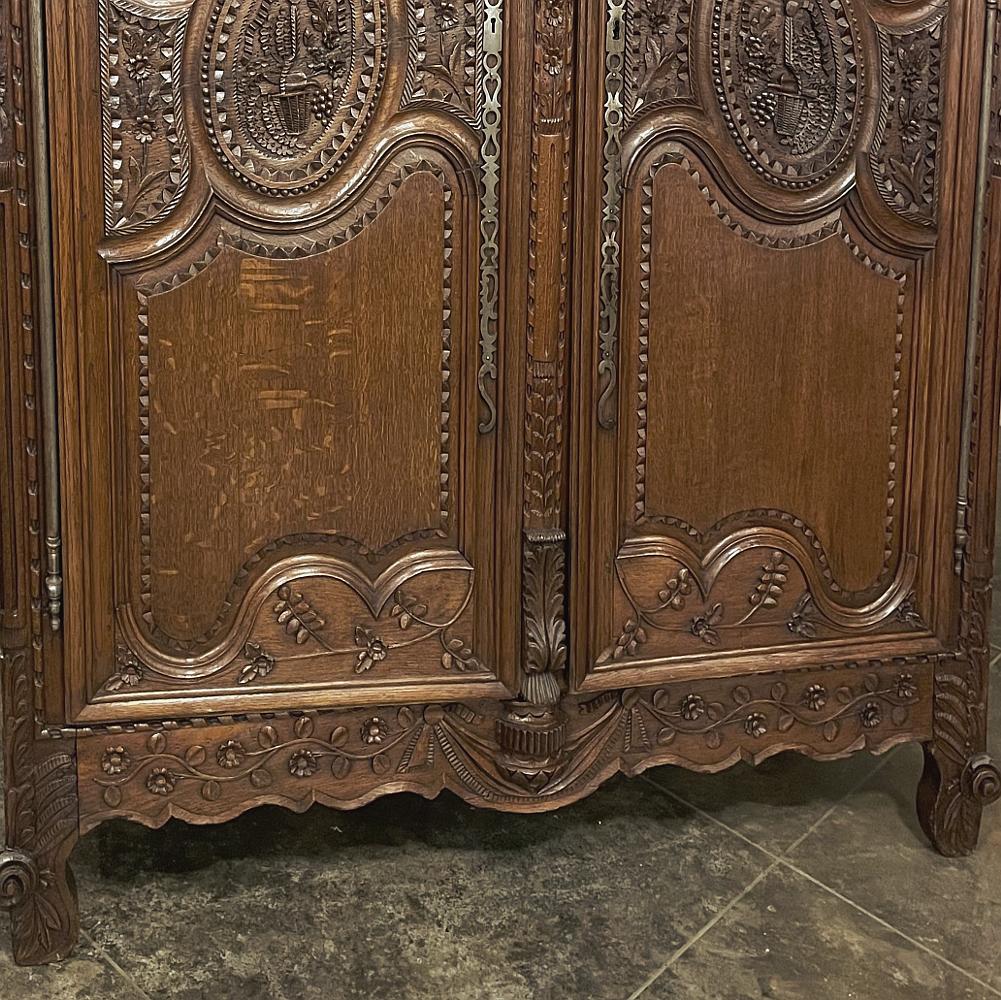 19th Century Country French Armoire Du Marriage from Normandie For Sale 11