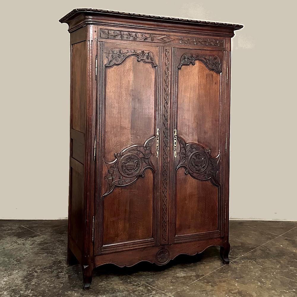 19th Century Country French Armoire ~ Wardrobe is a magnificent expression of provincial artistry and craftsmanship!  There was no lack of cabinetmaking talent in the outlying regions around the central furniture making hubs of Paris, Lyon and