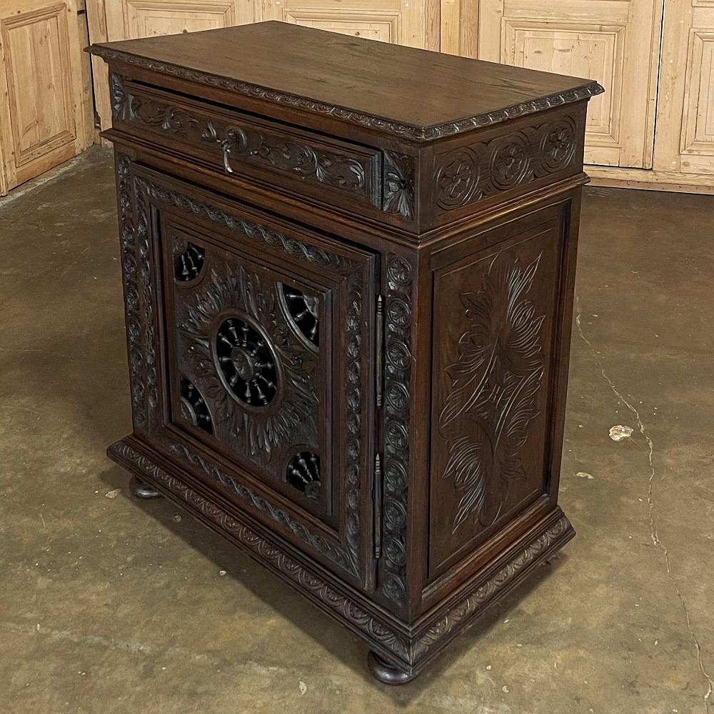 Hand-Carved 19th Century Country French Brittany Confiturier ~ Cabinet