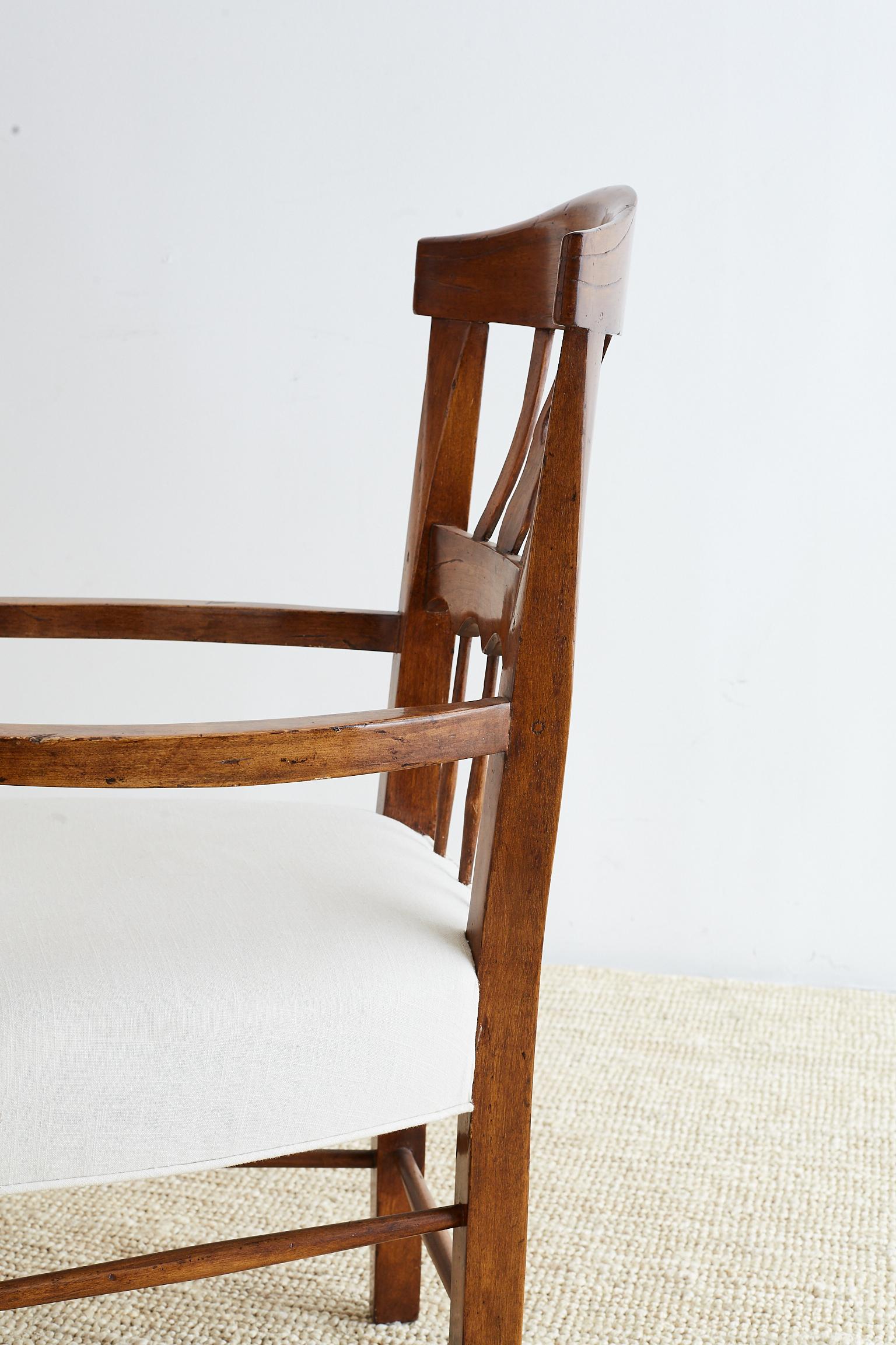 19th Century Country French Carved Fruitwood Armchair 15