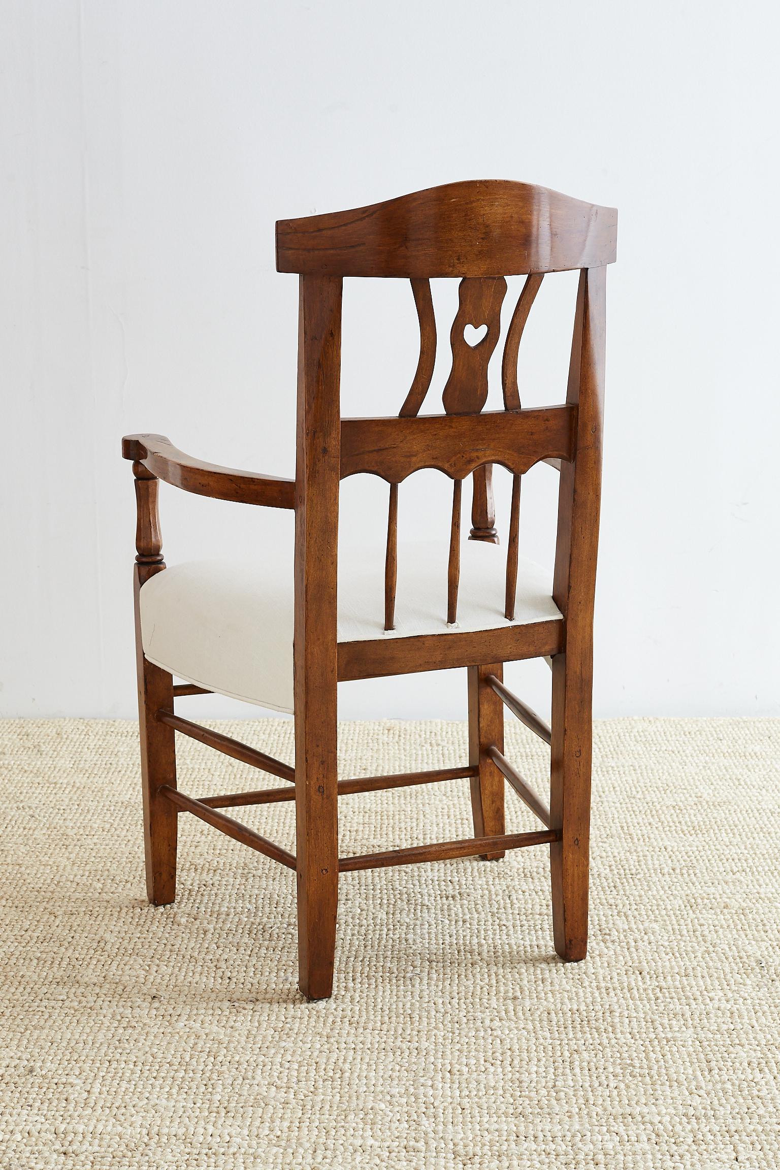 19th Century Country French Carved Fruitwood Armchair In Excellent Condition In Rio Vista, CA