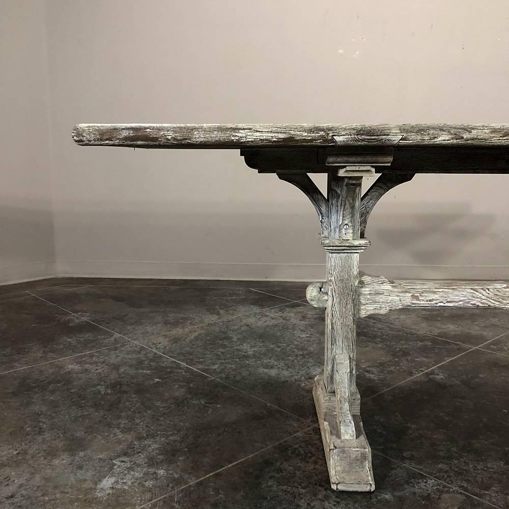 Late 19th Century 19th Century Country French Cerused Trestle Table