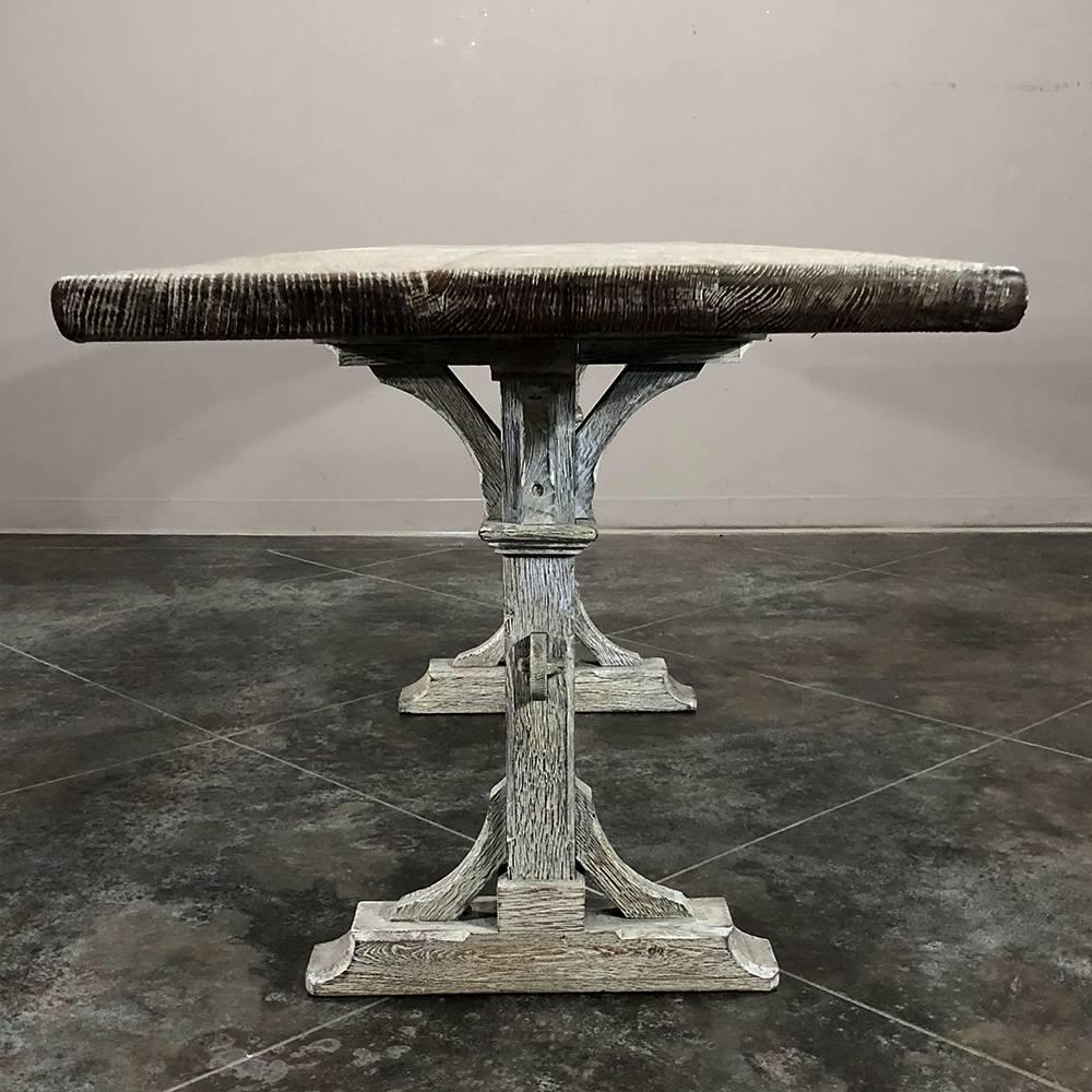 19th Century Country French Cerused Trestle Table 1