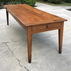 19th Century Country French Cherrywood Farm Table