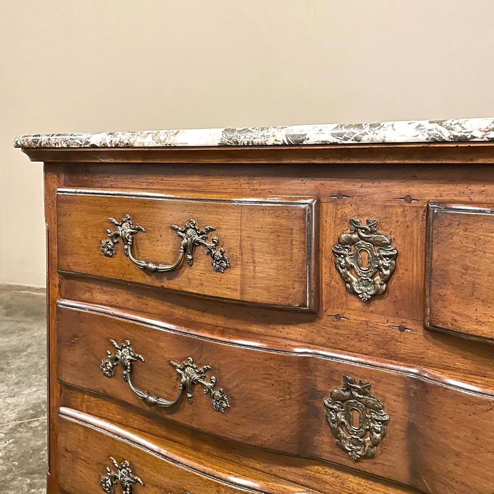 19th Century Country French Cherrywood Marble Top Commode For Sale 4