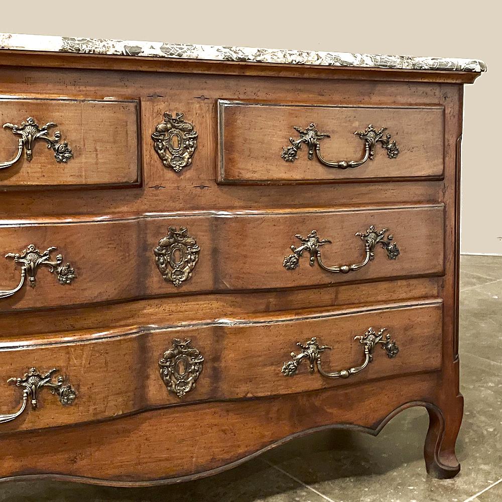 19th Century Country French Cherrywood Marble Top Commode For Sale 5