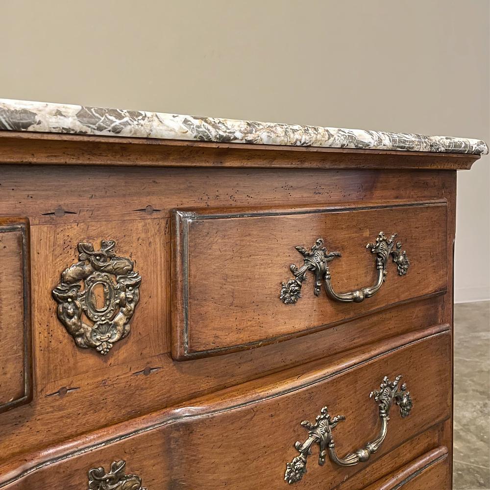19th Century Country French Cherrywood Marble Top Commode For Sale 9