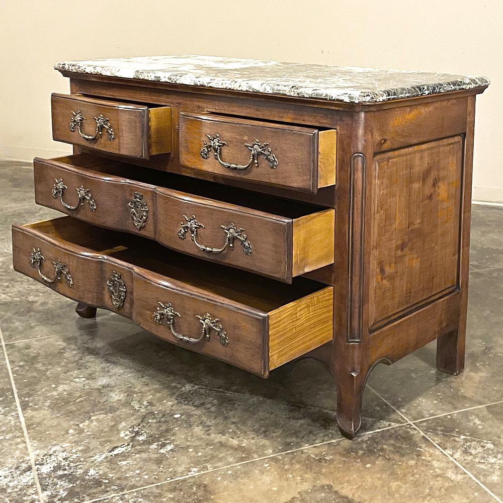 Late 19th Century 19th Century Country French Cherrywood Marble Top Commode For Sale