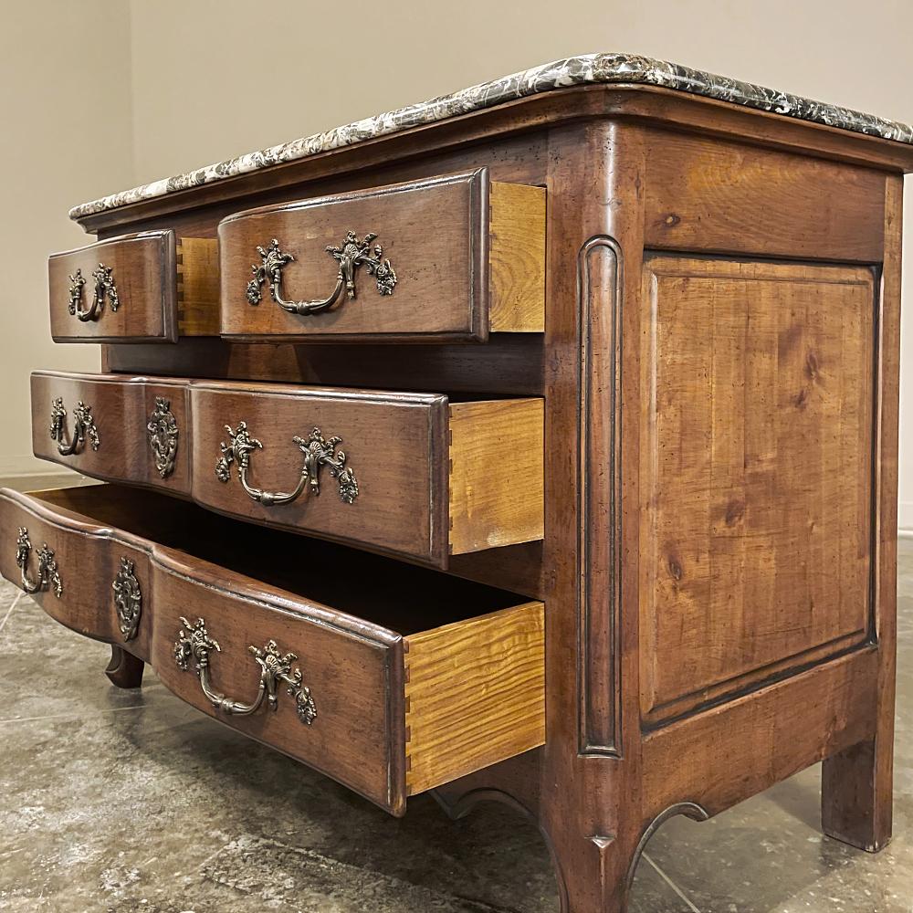 19th Century Country French Cherrywood Marble Top Commode For Sale 1