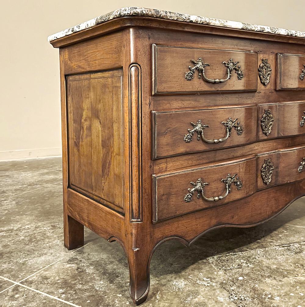 19th Century Country French Cherrywood Marble Top Commode For Sale 2