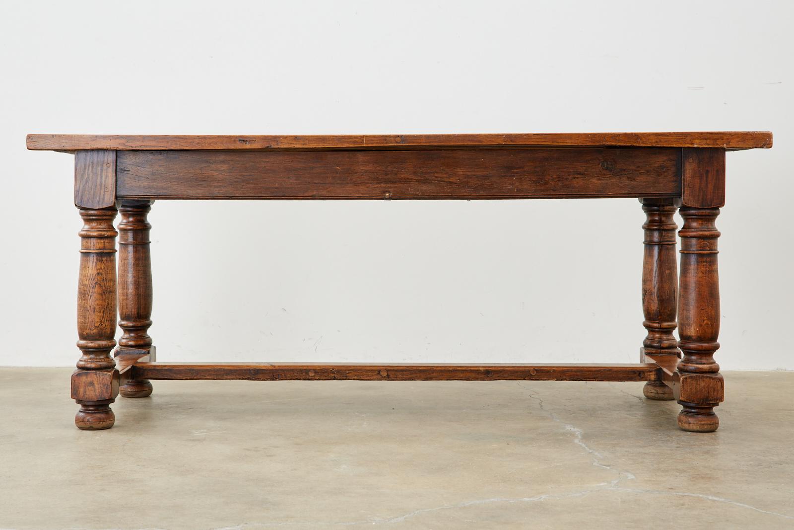 19th Century Country French Chestnut Farmhouse Dining Table 16