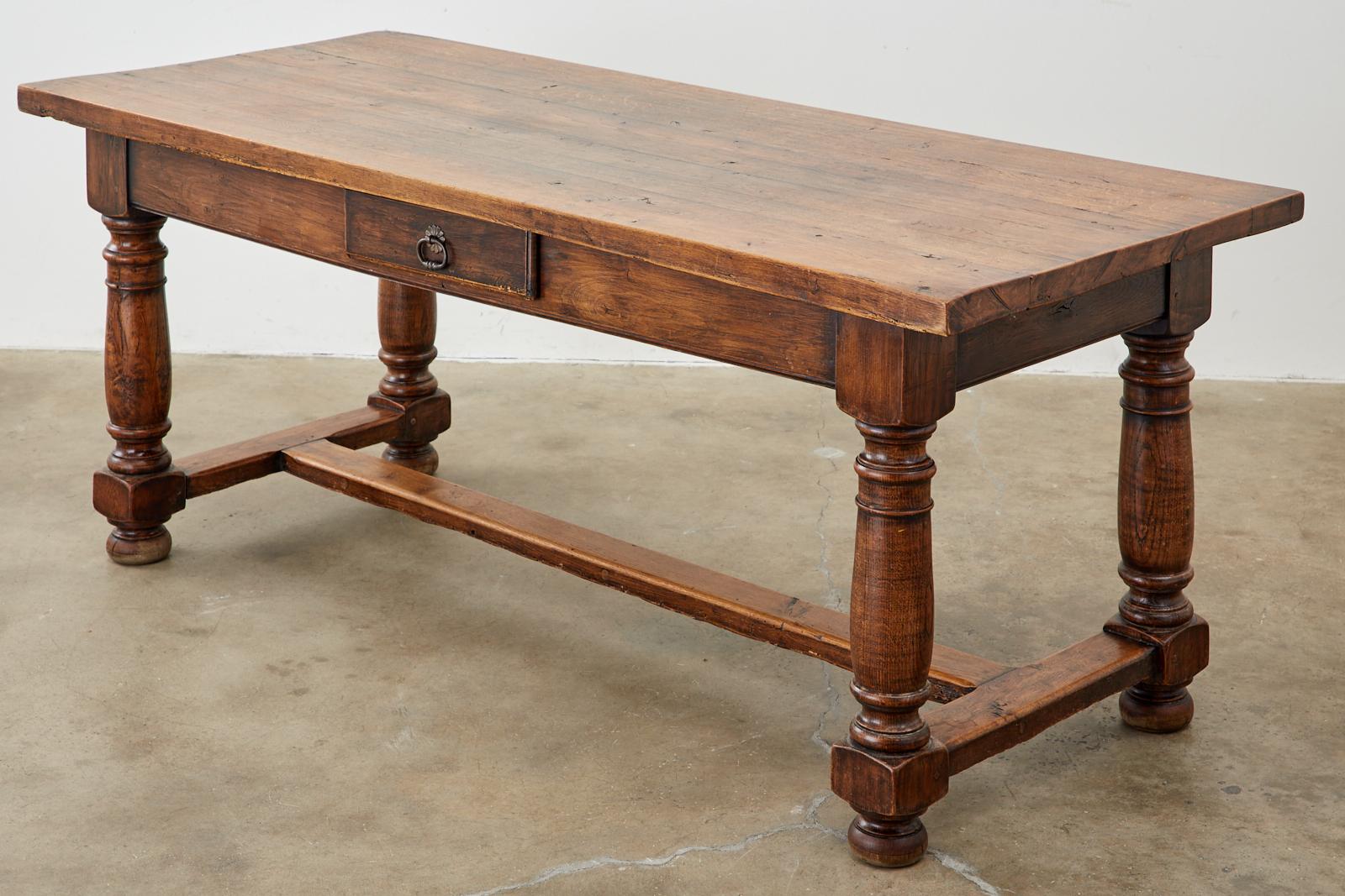 19th Century Country French Chestnut Farmhouse Dining Table In Good Condition In Rio Vista, CA