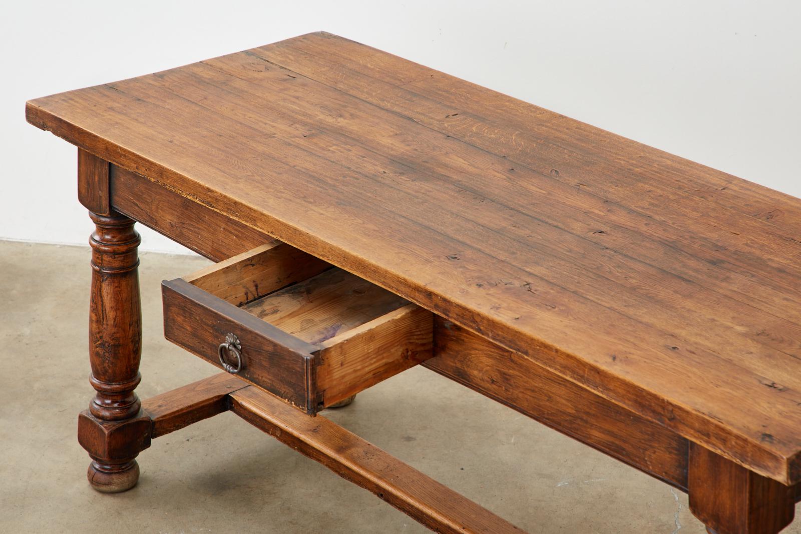 19th Century Country French Chestnut Farmhouse Dining Table 1