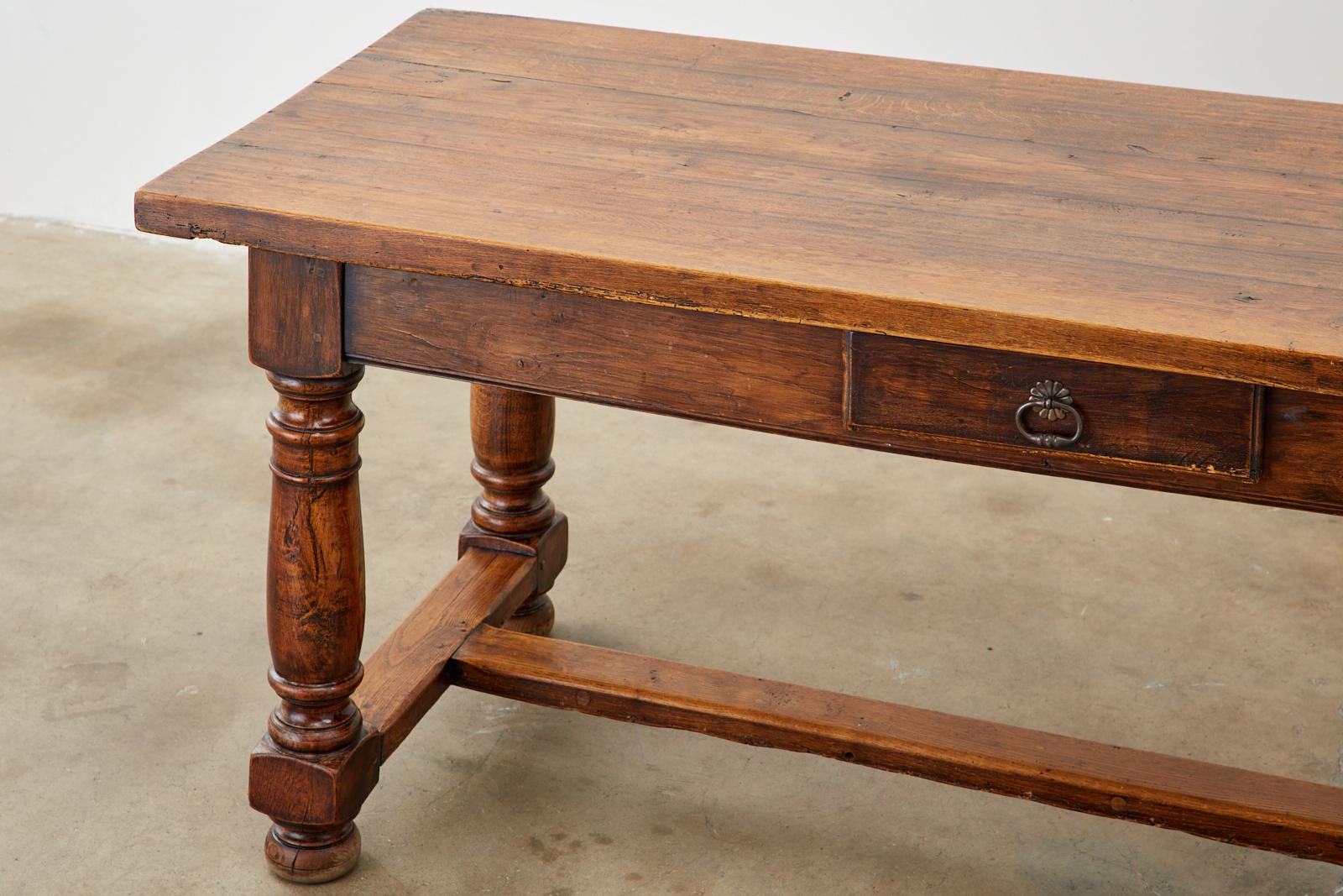 19th Century Country French Chestnut Farmhouse Dining Table 4