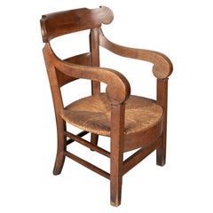 Chaise d'enfant française de campagne du 19ème siècle