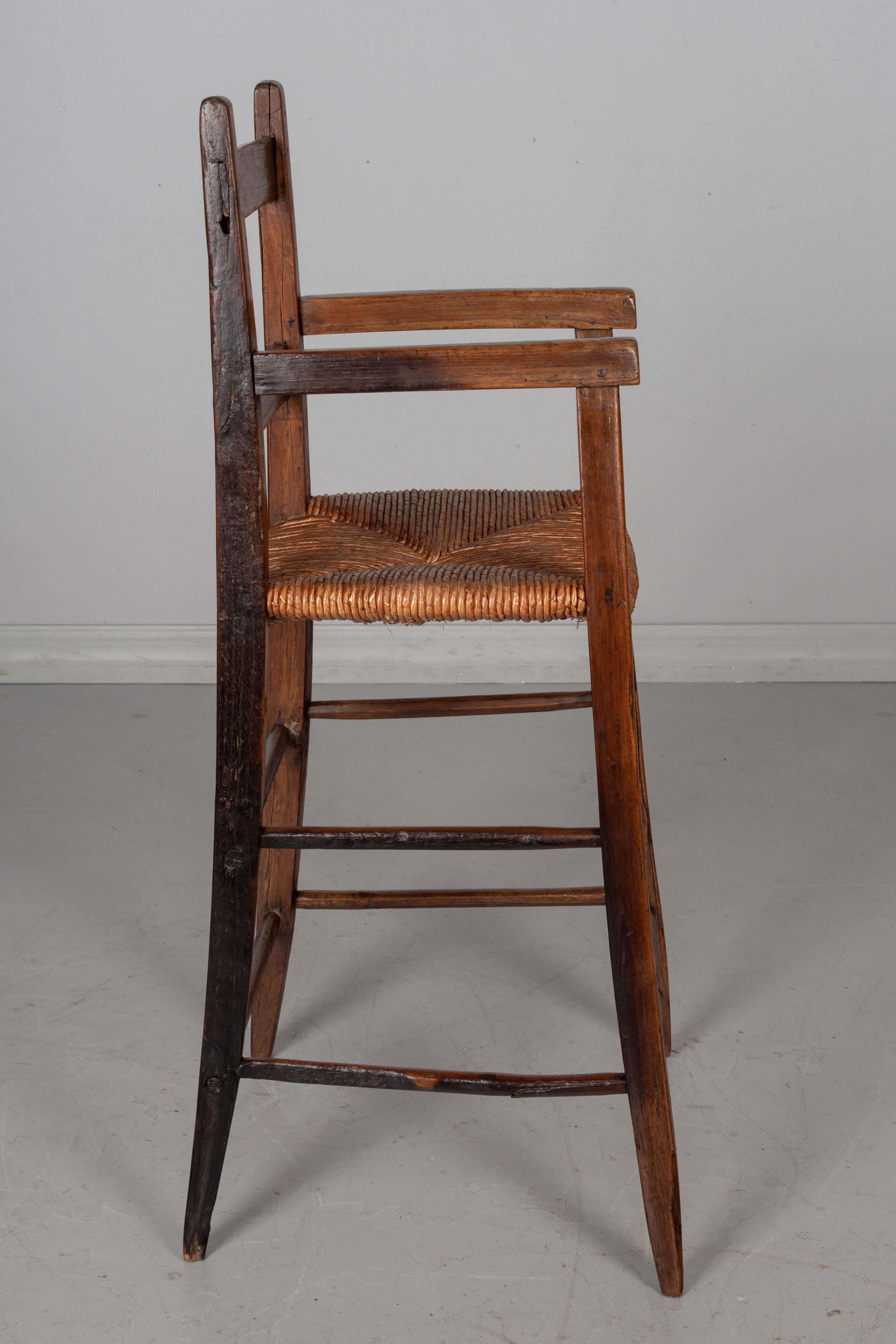 Rush 19th Century Country French Child's High Chair